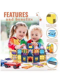Piccasio Magnet Building Tiles - 100 Vibrant Clear Color Pieces for Early Learning, Brain Development, and Creative Magnetic Block Construction Play  - Image 5