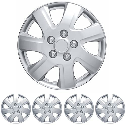 BDK 16" Inch Hubcaps Set of 4 Automotive Wheel Tire Covers Accessories, Compatible/Replacement for Chevy Chevrolet Dodge Ford Honda Mazda VW Volkswagen and More - Image 1
