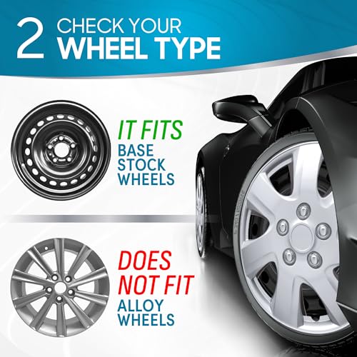 BDK 16" Inch Hubcaps Set of 4 Automotive Wheel Tire Covers Accessories, Compatible/Replacement for Chevy Chevrolet Dodge Ford Honda Mazda VW Volkswagen and More - Image 5