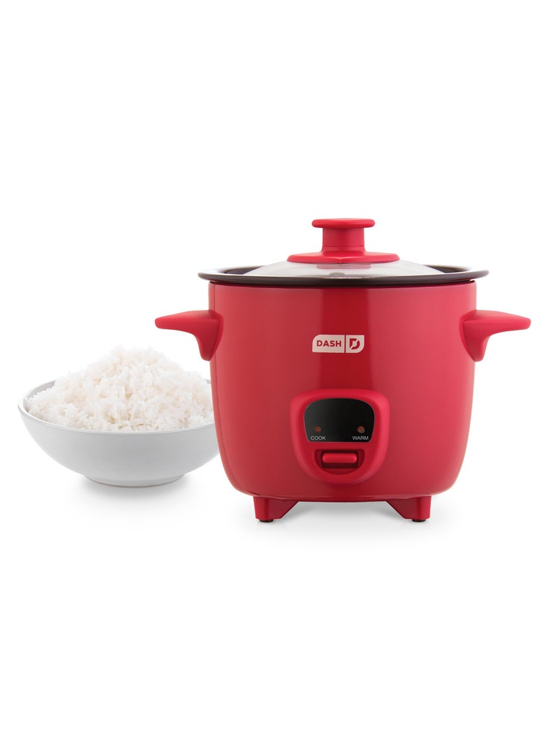 Dash DASH Mini Rice Cooker Steamer with Removable Nonstick Pot Keep Warm Function  Recipe Guide Half Quart for Soups Stews Grains  Oatmeal  Red  - Image 1