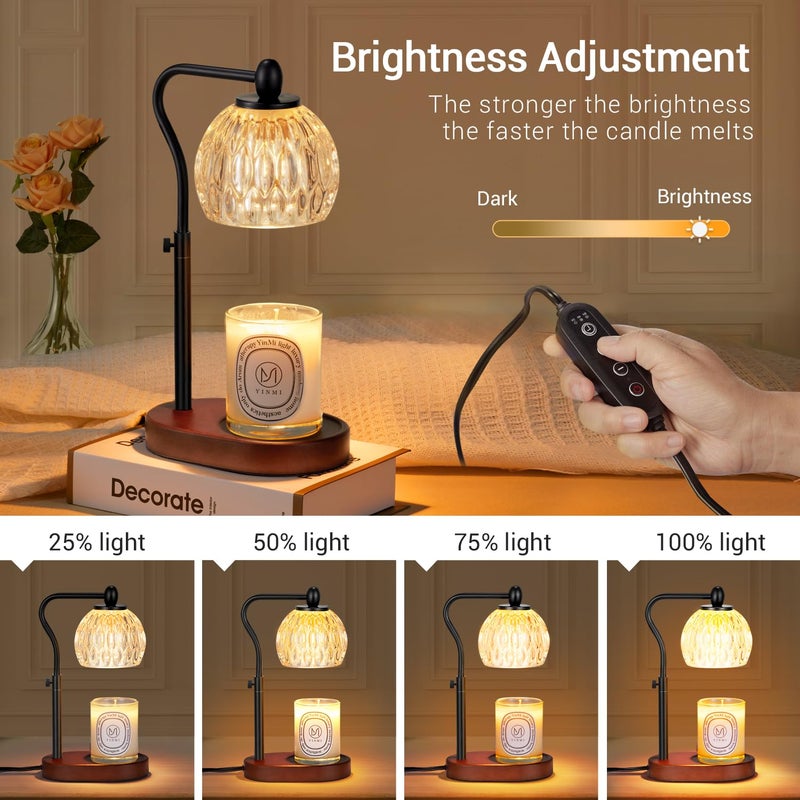 NVRGIUP Candle Lamp with Timer & Dimmer - Height Adjustable for Scented Candles, with 2 * 50W Bulbs - Home Decor Gift for Mothers Day (Black) - Image 3