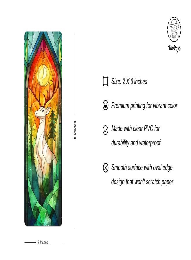 TwoDays Fantasy Stained Glass Art Transparent PVC Bookmarks, Dark Romance Merch for Readers, Romantasy Inspired Bookish Gifts for Book Lovers Booktok, Book Accessories (Set of 3, 6'' x 2'') - Image 2