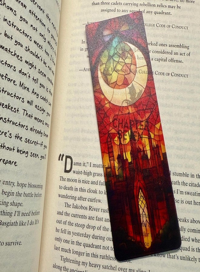 TwoDays Fantasy Stained Glass Art Transparent PVC Bookmarks, Dark Romance Merch for Readers, Romantasy Inspired Bookish Gifts for Book Lovers Booktok, Book Accessories (Set of 3, 6'' x 2'') - Image 5