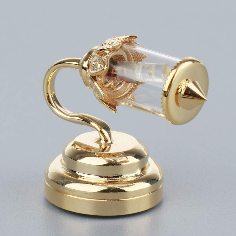 klarako 2pcs Dollhouse Miniature Clear Lampshade LED Light Wall Lamp Model for 1:12 Gold - Image 3