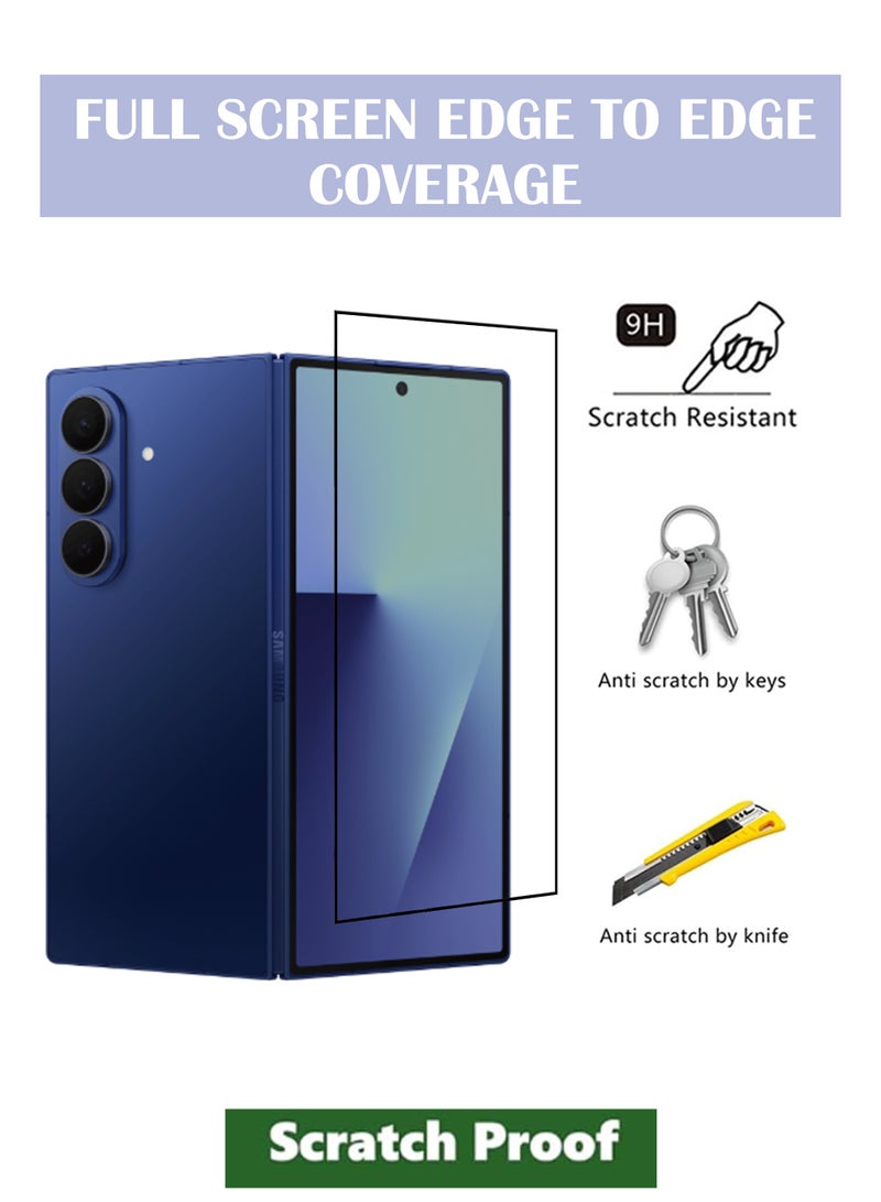 Combo Pack For Samsung Galaxy Z Fold 7 - [2 Pack] Tempered Glass Screen Protector - Advanced Border-Less Full Edge to Edge ,Shatterproof , High Responsiveness , Higher Transparency , Quick to Install ,Anti-scratch and Bubble-free Screen Protector - Image 2