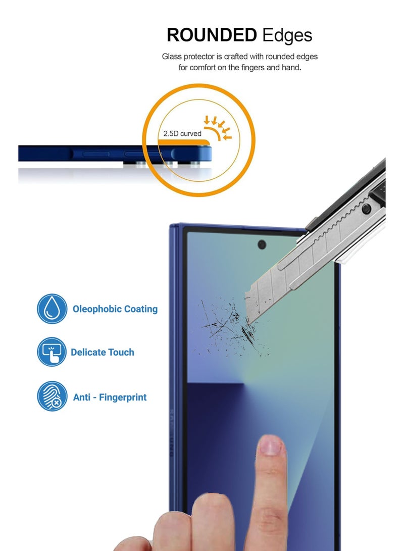 Combo Pack For Samsung Galaxy Z Fold 7 - [2 Pack] Tempered Glass Screen Protector - Advanced Border-Less Full Edge to Edge ,Shatterproof , High Responsiveness , Higher Transparency , Quick to Install ,Anti-scratch and Bubble-free Screen Protector - Image 3