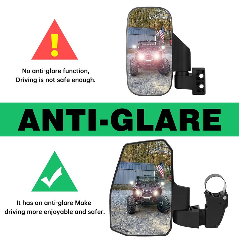 SHEJISI UTV Side Mirrors,You No Longer Need to Adjust by Hand,Innovative Automatic Reset Function,for 1.5"-2.0" Roll Cage,Compatible with Polaris RZR,Can Am Maverick,Honda Pioneer SXS,Kawasaki Mule - Image 3