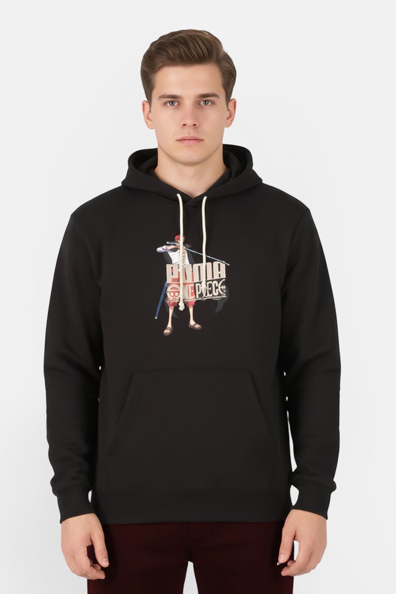 PUMA هودي خارجي بأكمام طويلة من بومة x ون بيس، أسود - Image 1