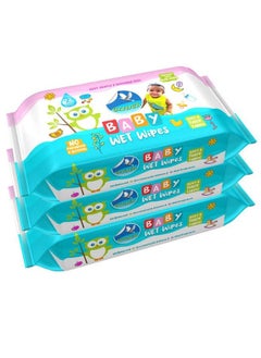 GLIDER Baby Wipes ; Soft Gentle Cleansing Wipes ; Aloe Vera Vitamin E (Pack Of 3 (216 Wipes)  - Image 1