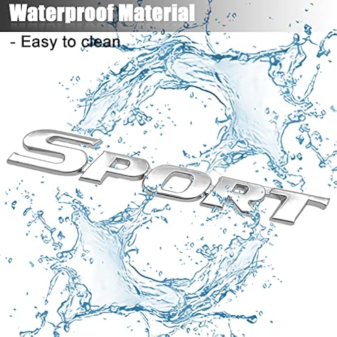 ريحني شعار رياضي معدني ثلاثي الأبعاد للسيارات المميزة، شعار صندوق السيارة على الرفرف تعديل ملصق ثلاثي الأبعاد فضي - Image 4