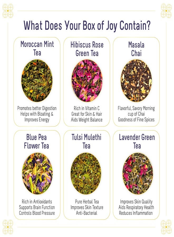 OH CHA Christmas Gifts Box, Assorted Tea Gift Box | Assorted Christmas Gift Set with 6 Exotic Tea Flavors | Christmas Gift for friends | 6 Bottles of Healthy Teas | Gift Hamper for Christmas - Image 4