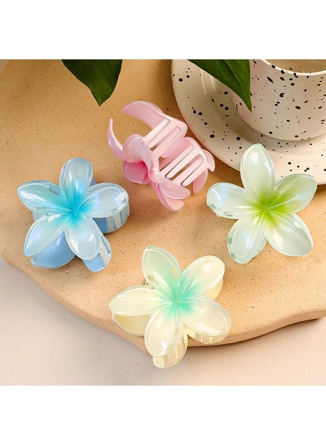 3 pcs Hawaiian Flower Hair Claw Clips - Large Flower Hair Clips for Thin/Thick Hair - Strong Hold Nonslip - Hair Accessories for Women Girls