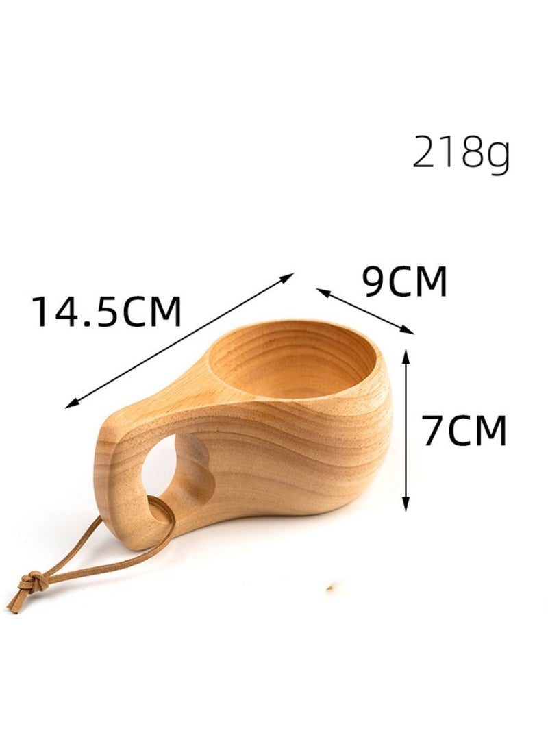 Loquat Natural Rubber Wood Wood Coffee Cup 218g 