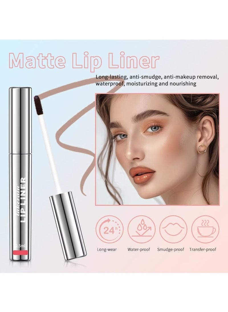 lakerain Lip Tint Peel Off Lip Liner Tattoo Waterproof Long Lasting Matte Non-Stick Cup Lip Tint Sexy Red Contour Lips MakeUp (Brow)  - Image 3