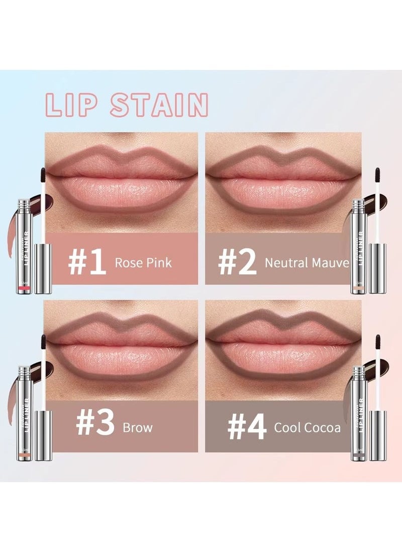 lakerain Lip Tint Peel Off Lip Liner Tattoo Waterproof Long Lasting Matte Non-Stick Cup Lip Tint Sexy Red Contour Lips MakeUp (Brow)  - Image 4