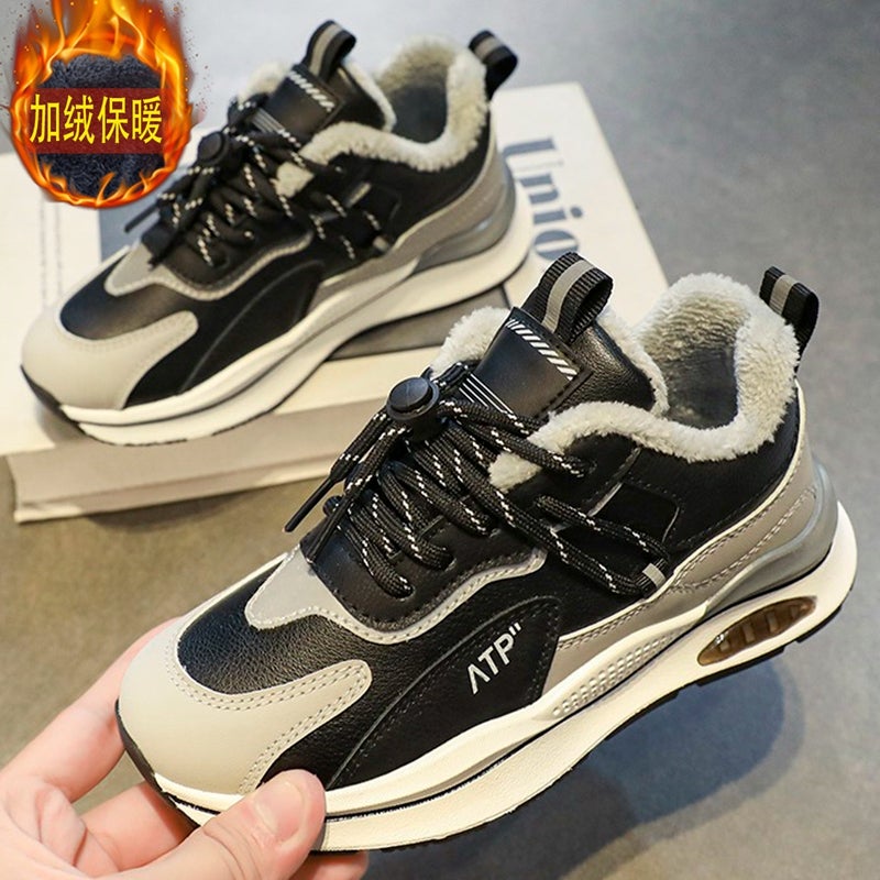 Two Cotton Shoes Men'S Winter Fleece-Lined Warm Shoes For Boys Teenagers Junior High School Pupils Big Kids Boys Sports Torre Men'S Shoes - Image 3