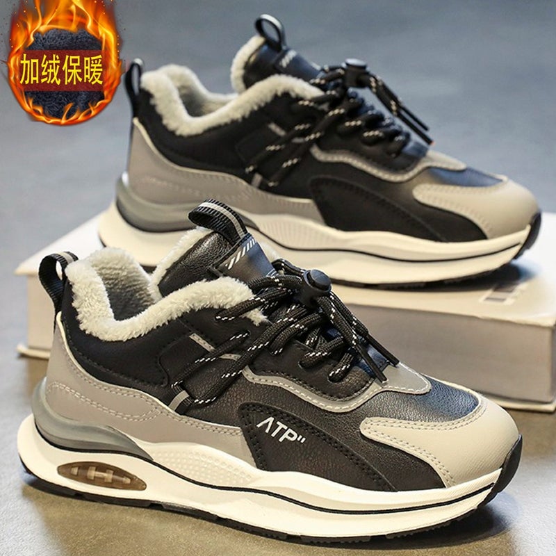 Two Cotton Shoes Men'S Winter Fleece-Lined Warm Shoes For Boys Teenagers Junior High School Pupils Big Kids Boys Sports Torre Men'S Shoes - Image 4