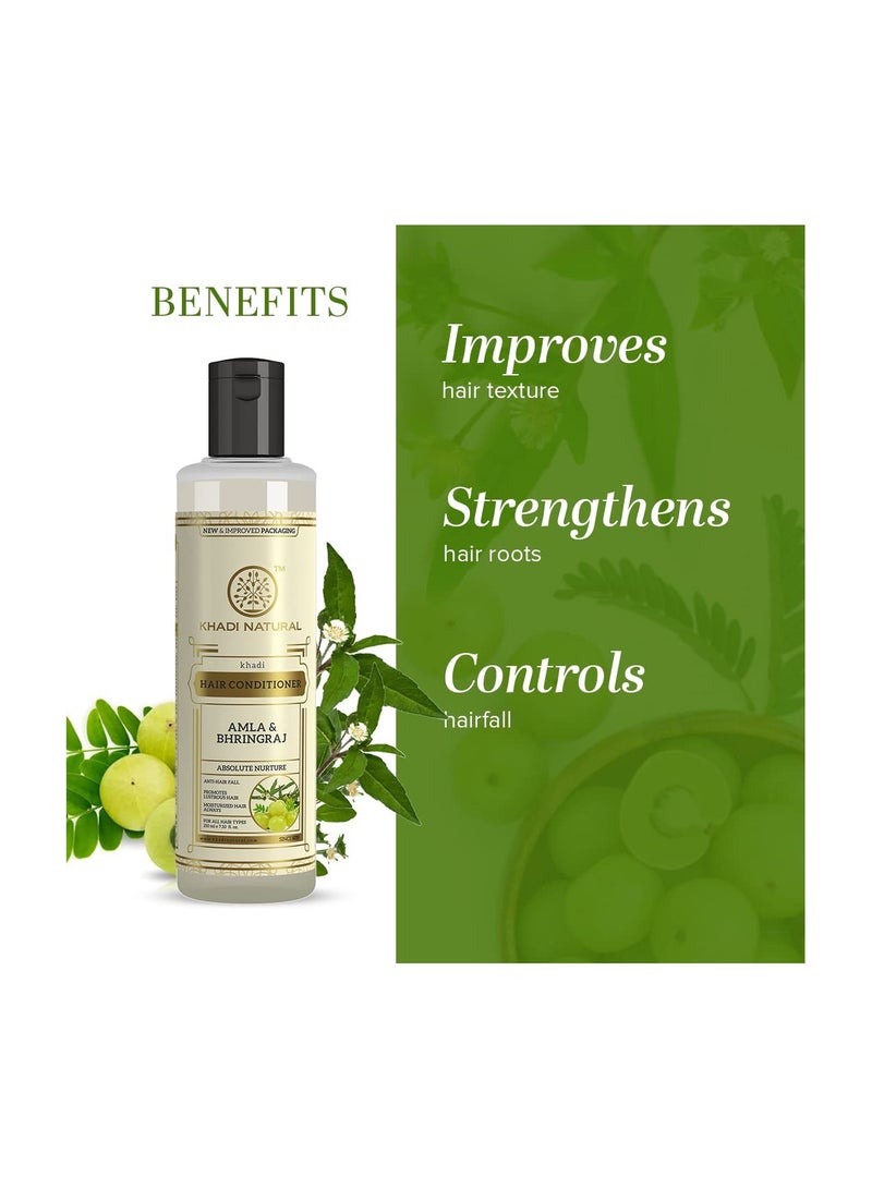 Khadi Natural Amla & Bhringraj Hair Conditioner | Anti-Hair Fall Conditioner | Nourishing Conditioner for Healthy Hair | Paraben & Silicone-Free | Suitable for All Hair Types | 210ml - Image 2