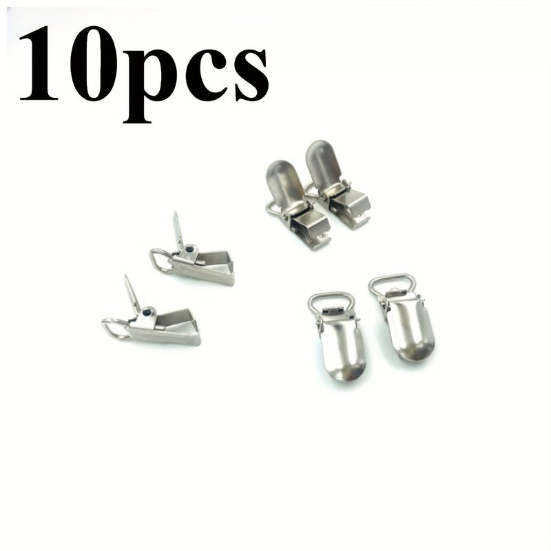 10 Pack Silvery Grey Mini Metal Duckbill Clips Clothing Accessories - Image 5