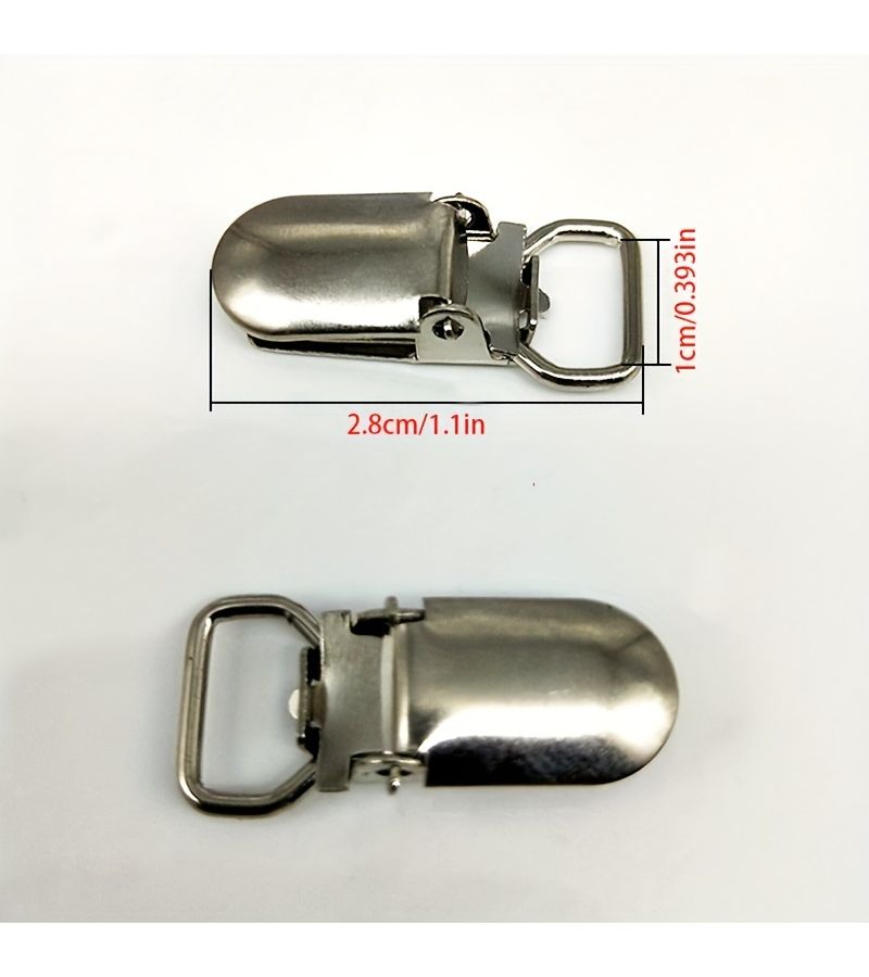 10 Pack Silvery Grey Mini Metal Duckbill Clips Clothing Accessories - Image 3