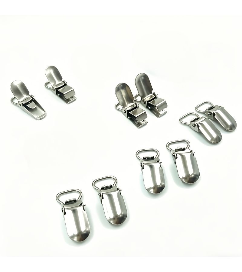10 Pack Silvery Grey Mini Metal Duckbill Clips Clothing Accessories - Image 2