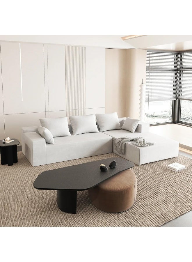 Generic Elegant 4-Seat L-Shape Sofa Set Complete with Pillows for a Stylish Living Room (Left, White)  - Image 1