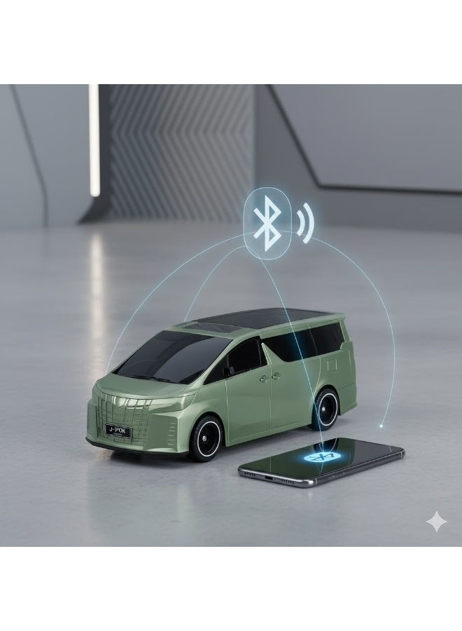 إيفو سبيكر بتصميم سيارة يعمل بالطاقة الشمسية EVO P339 – بطارية ‎1500mAh‎ – صوت قوي 12 واط – تشغيل من 3 إلى 5 ساعات – لون اخضر - Image 3