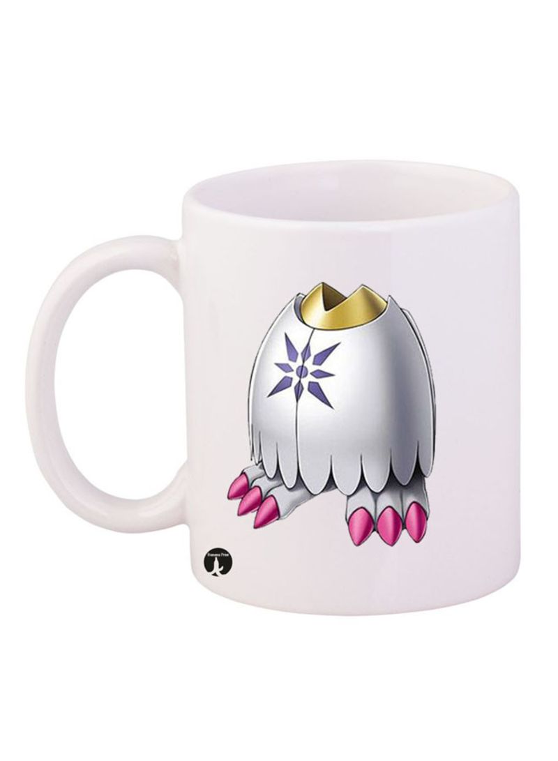 RKN Digimon Printed Mug White/Gold/Pink 12ounce