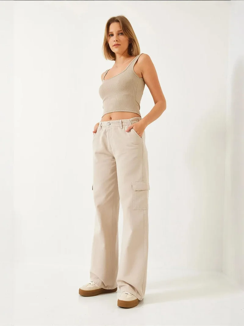 بيانكو لوتشي بنطلون رياضي واسع الساق بخصر برباط