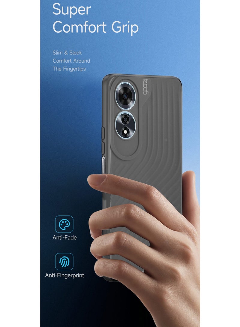 جيرفور غطاء حماية من السيليكون السائل الناعم مع نسيج مموج لهاتف اوبو A60 4G 2024 Gear4 رمادي - Image 2