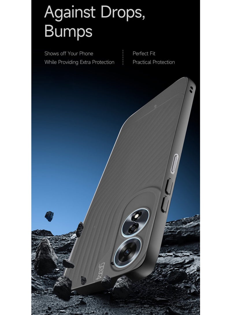 جيرفور غطاء حماية من السيليكون السائل الناعم مع نسيج مموج لهاتف اوبو A60 4G 2024 Gear4 رمادي - Image 4