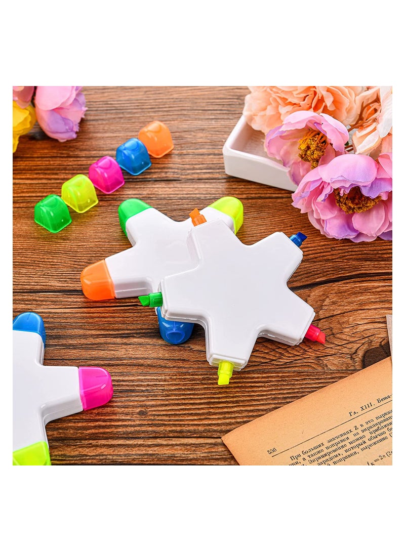 6-Piece Star-Shaped Highlighter Set - Colorful Fluorescent Markers for Note Taking, 5-in-1 Watercolor Highlighter Pens for Vibrant and Creative Highlighting. - Image 5