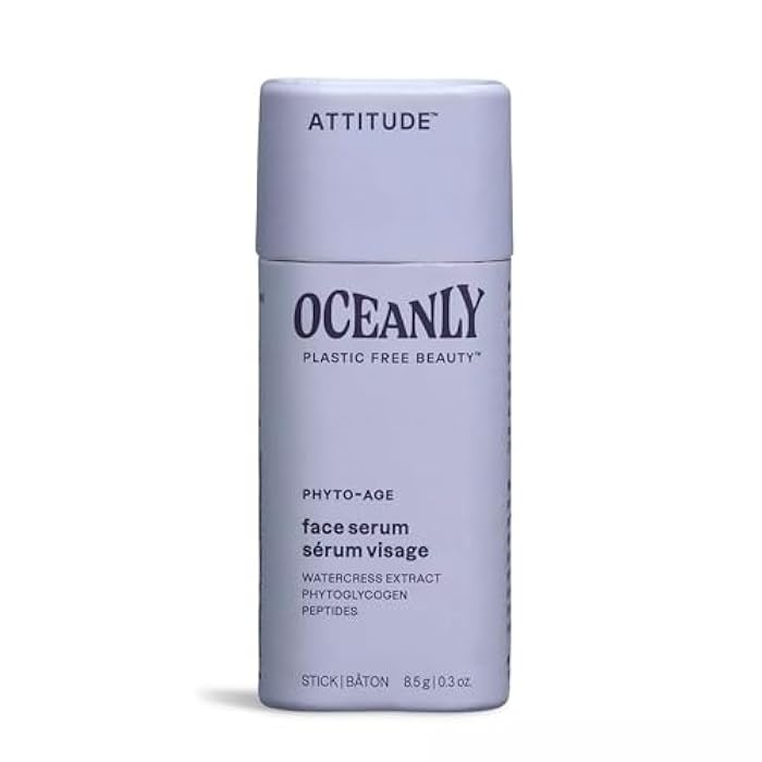 ATTITUDE Oceanly Face Serum Stick, EWG Verified, Plastic-free, Plant and Mineral-Based Ingredients, Vegan and Cruelty-free Beauty Products, PHYTO AGE, Unscented, 0.3 Ounce - Image 1