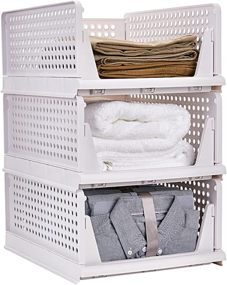 AASTIK SALES Wardrobe Cupboard Organizer for Clothes Foldable Stackable Closet Organizer Drawer OrganizerMulti Purpose Plastic 3 PIC - Image 1