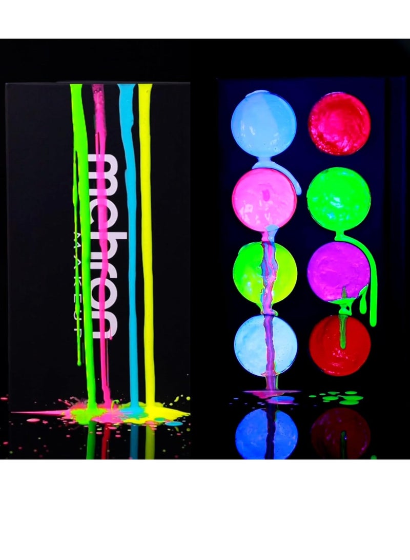 mehron Mehron Makeup Paradise FX Neon UV Glow 8 Color Palette | Magnetic Refillable Special Effects Paint Palette | Professional Water Activated Paint for Raves, Costumes, SFX, Halloween, & Cosplay - Image 2