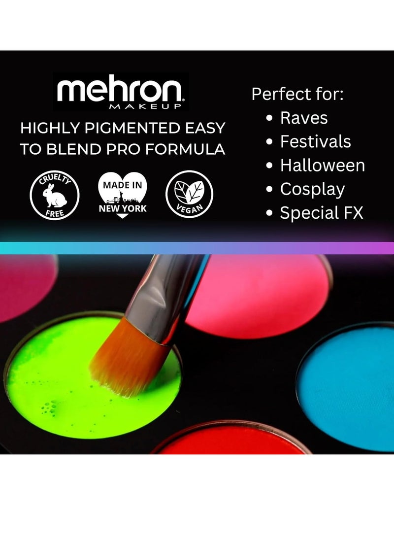 mehron - Mehron Makeup Paradise FX Neon UV Glow 8 Color Palette | Magnetic Refillable Special Effects Paint Palette | Professional Water Activated Paint for Raves, Costumes, SFX, Halloween, & Cosplay - Image 1