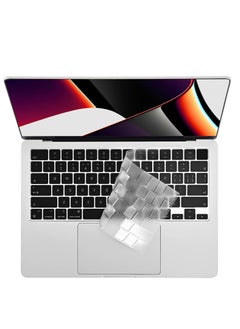 Premium Ultra Thin Keyboard Cover Skin for 2025-2021 M4/M3/M2/M1 Pro/Max MacBook Pro 14" 16" (A3112/A3185/A3401/A2918/A2992/A2779/A2442/A3403/A3186/A2991/A2780/A2485), M4 M3 M2 Chip MacBook Air 13.6" 15" (A2681 A3113 A3240 A2941 A3114 A3241) TPU Skin,Clear