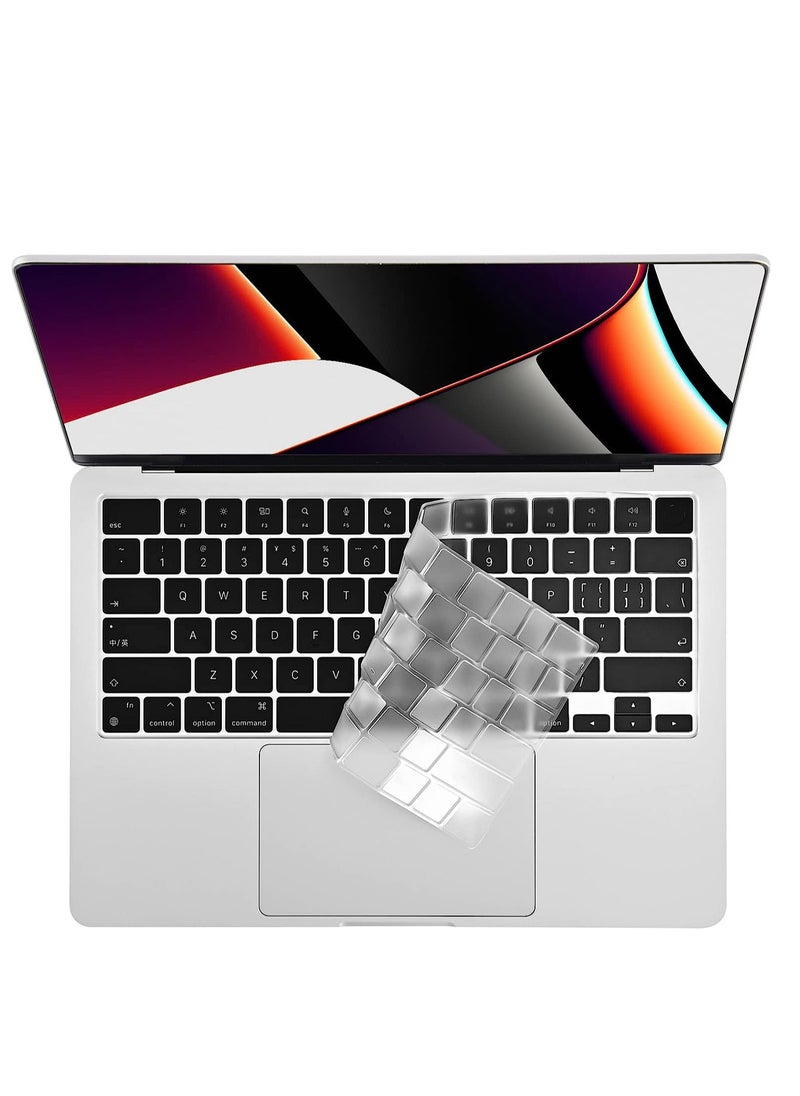 Generic - Premium Ultra Thin Keyboard Cover Skin for 2025-2021 M4/M3/M2/M1 Pro/Max MacBook Pro 14" 16" (A3112/A3185/A3401/A2918/A2992/A2779/A2442/A3403/A3186/A2991/A2780/A2485), M4 M3 M2 Chip MacBook Air 13.6" 15" (A2681 A3113 A3240 A2941 A3114 A3241) TPU Skin,Clear - Image 1