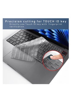 Generic غطاء لوحة مفاتيح ممتاز رفيع للغاية لجهاز 2024-2021 M3/M2/M1 Pro/Max MacBook Pro 14 بوصة 16 بوصة (A2918 A2992 A2779 A2442 A2991 A2780 A2485)، M2 MacBook Air 13.6 بوصة 15 بوصة (A2681 A2941) جلد TPU،  - Image 4