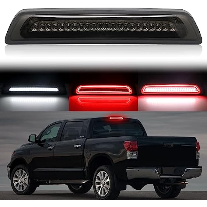 Unity Led Third Brake Light Compatible With Tundra 20072021 Rear Center High Mount Stop Light F1 Style Strobe Roof Cargo Lamp 3Rd Brake Light Assembly Replace Smoked Lens PlugPlay Waterproof - Image 1