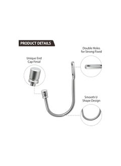 The Bros Curtain Holdback, 2 Pcs Curtain Tiebacks with Classic End Cap U Shaped Window Drapery Holder Curtain Hook Curtain Tiebacks Hooks for Drapes Wall Mounted Window Curtain Holder for Home Decor  - Image 2