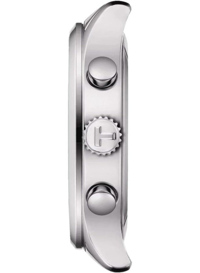 TISSOT Chrono XL Classic Green Dial Silver Steel Strap Watch for Men T116.617.11.092.00 - Image 3