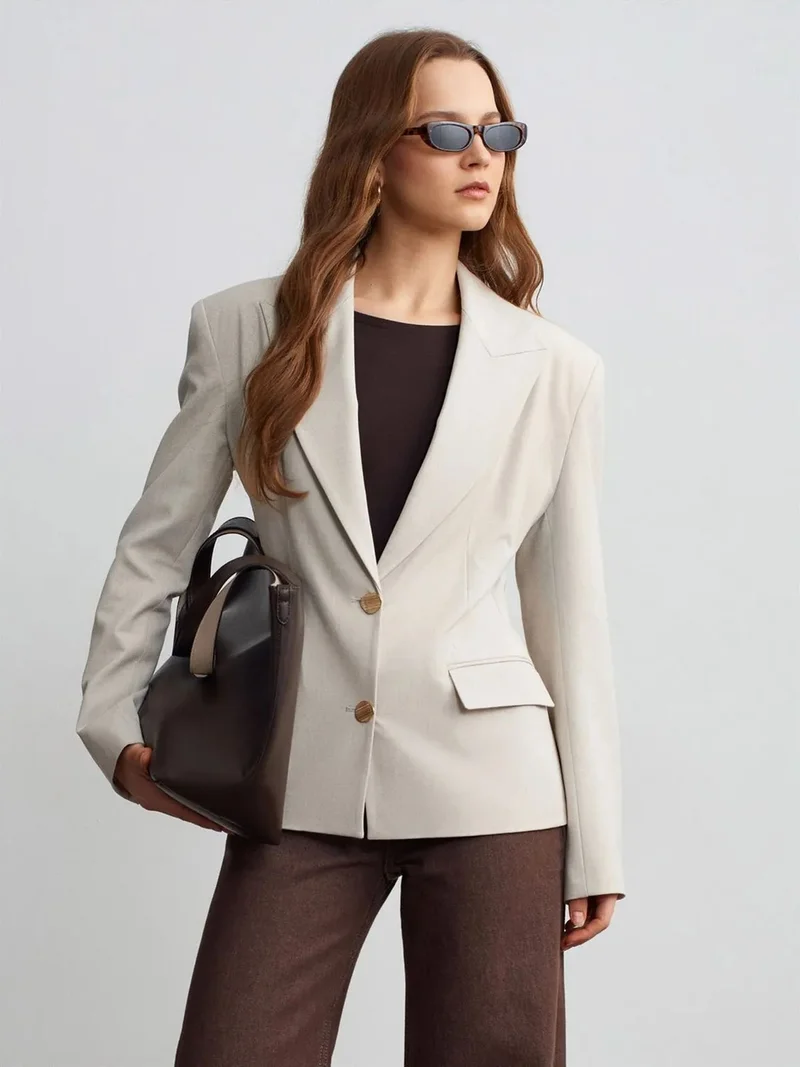 ديلفين DILVIN Women's Crepe Blazer Jacket