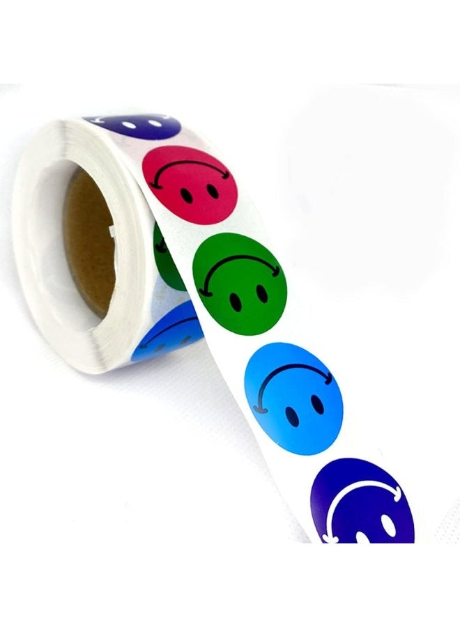 Premify 500 قطعة ملصقات وجه إيموجي، ألصق هذه الملصقات المبتسمة على الهدايا، تستخدم لهدايا الأطفال، ألعاب DIY، زينة، بطاقات ملاحظات، ورق دائري للمخزن، ملصق ابتسامة، ملصقات مكافآت الحفلات - Image 1