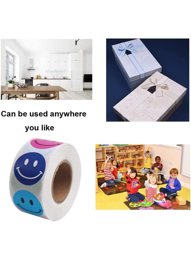 Premify 500 قطعة ملصقات وجه إيموجي، ألصق هذه الملصقات المبتسمة على الهدايا، تستخدم لهدايا الأطفال، ألعاب DIY، زينة، بطاقات ملاحظات، ورق دائري للمخزن، ملصق ابتسامة، ملصقات مكافآت الحفلات - Image 2