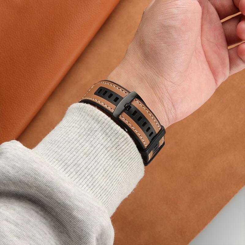 إيروريكس سوار ساعة For Honor Watch 5 من الجلد الهجين والسيليكون (رمادي) - Image 5