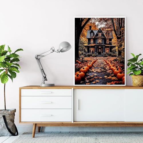 hito Landscape Paint by Number for Adults-Paint by Numbers for Adults Halloween, House Painting by Numbers for Gift Home Wall Decor (Halloween, 16x20 inch) - Image 4