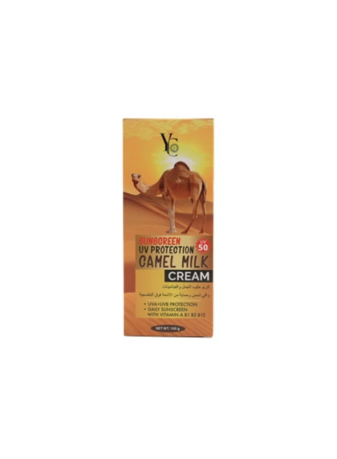 YC Camel Milk Sunscreen UV Protection Cream SPF 50, 100g - Image 2