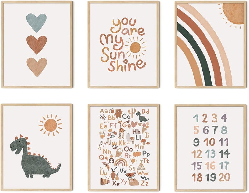 LIYAOLI Boho Nursery Decor You Are My Sunshine Unframed Art Prints Decor 8 x10 inch Set of 6 - Image 1
