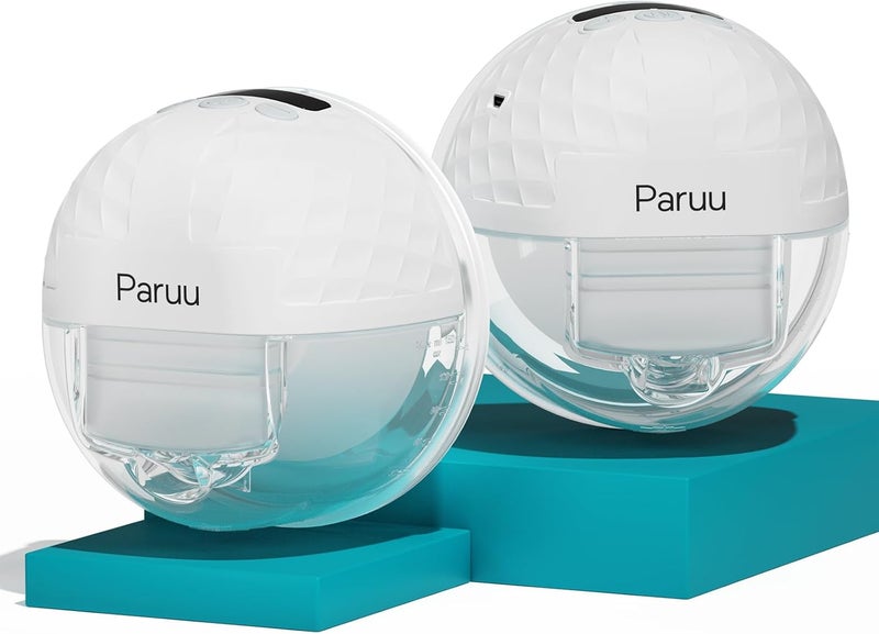 Paruu P10 HandsFree Breast Pump Wearable 338mmHg Strong Suction Low Noise 4 Modes  9 Levels19212428mm InsertFlange 2 Pack White - Image 1